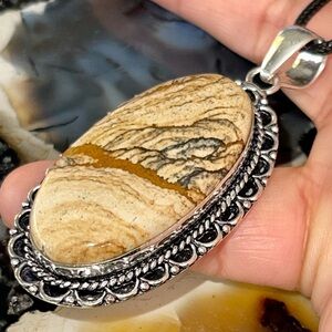 Brown Picture Jasper Pendant 2 1/2”
